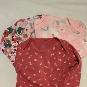 Just One You Floral and Pink Baby Onesies